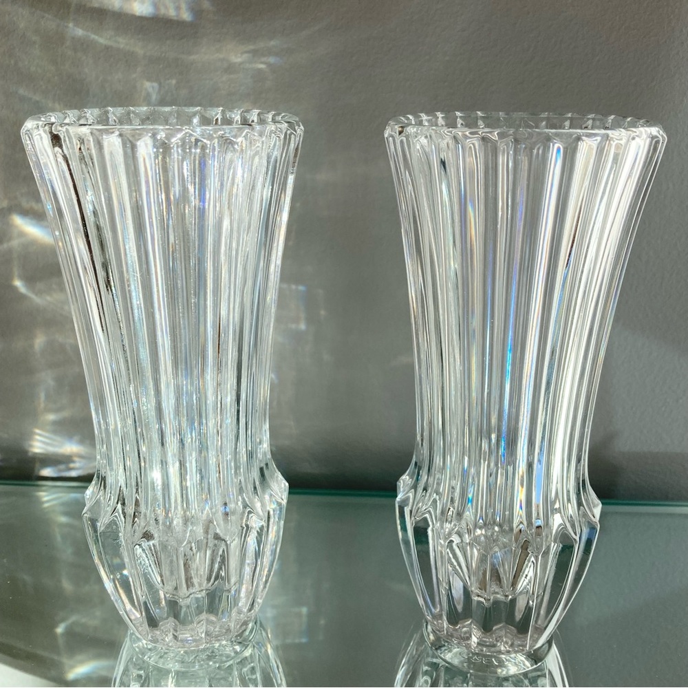 Avon Cut-Crystal Bud Vases - Set of Two 
Created for Avon reps by Fostoria 1977